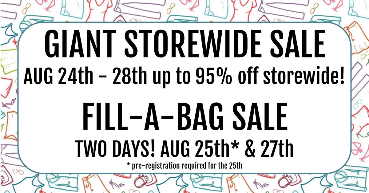 Giant Storewide & Bag Sale announcement