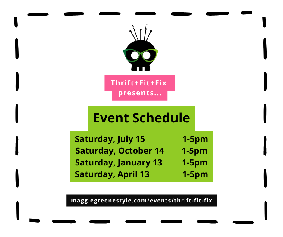 Thrift+Fit+Fix presents.... event series schedule