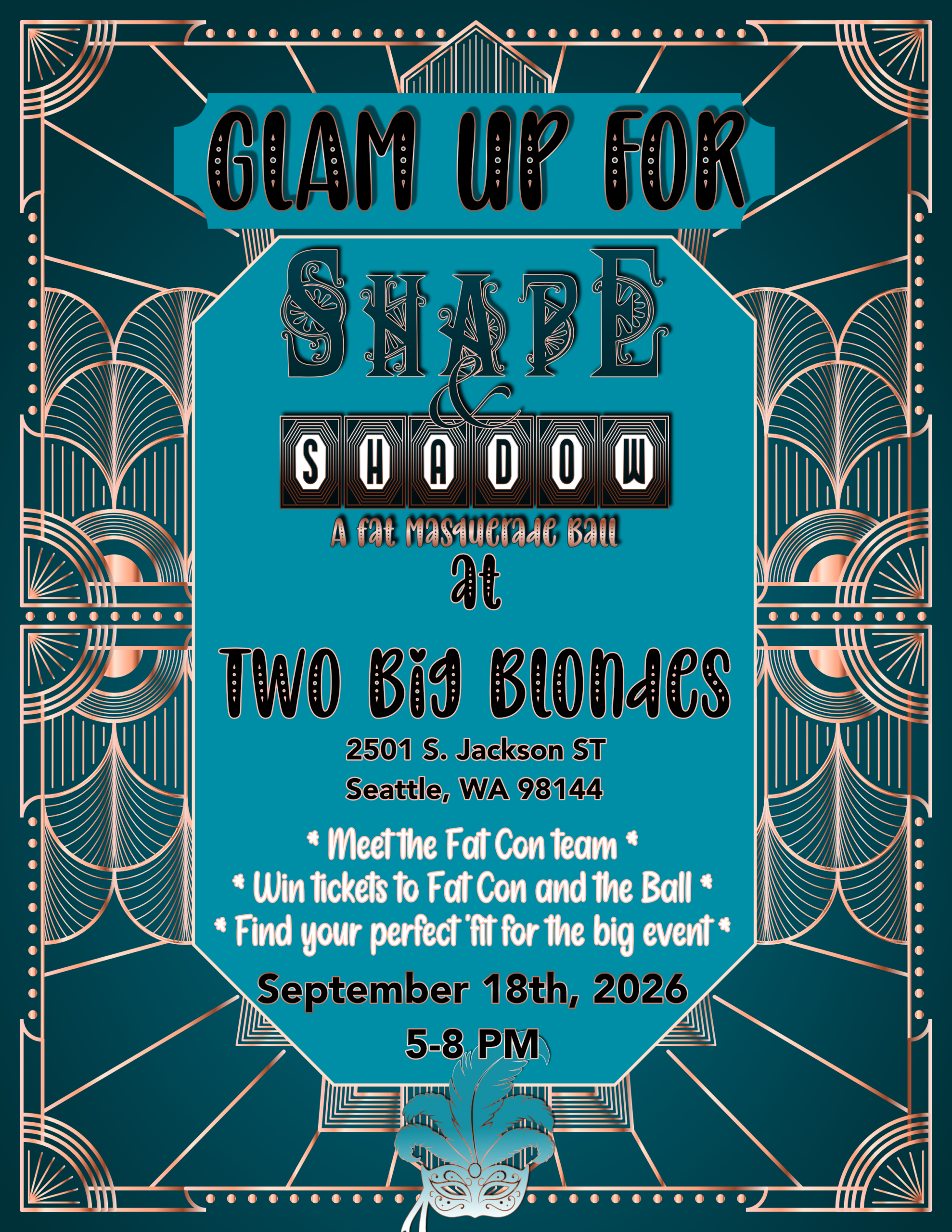 FatCon Shape & Shadow Masquerade Shoppping Event September 18th, 5-8pm